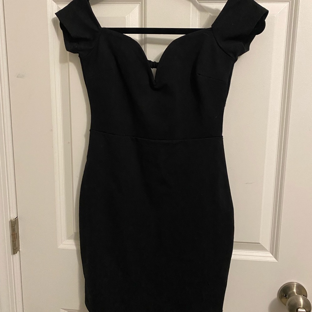 Kimchi Blue S Black Bodycon Off Shoulder Dress